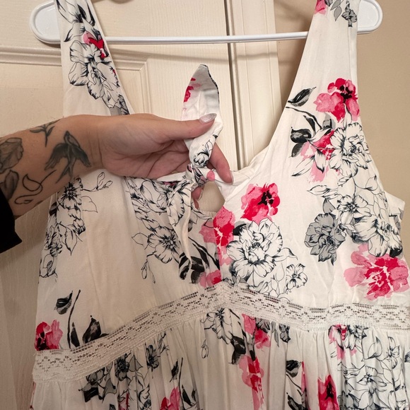 Torrid Floral Dress - White and Pink - Picture 2 of 5